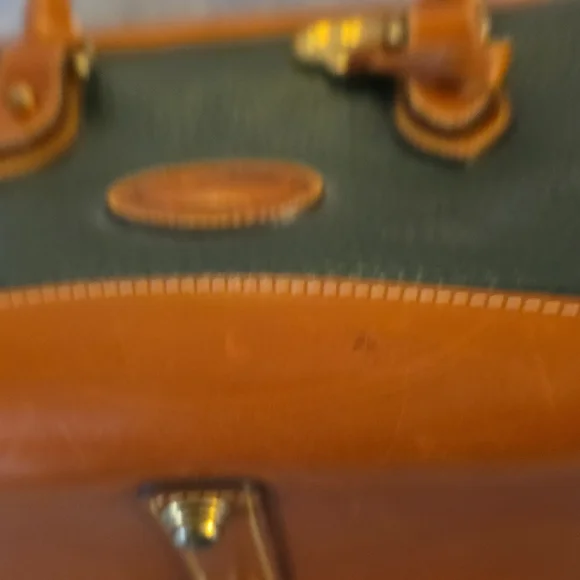 Dooney & Bourke Green and Brown Satchel Vintage Clean Inside Very Good Condition - Picture 11 of 12